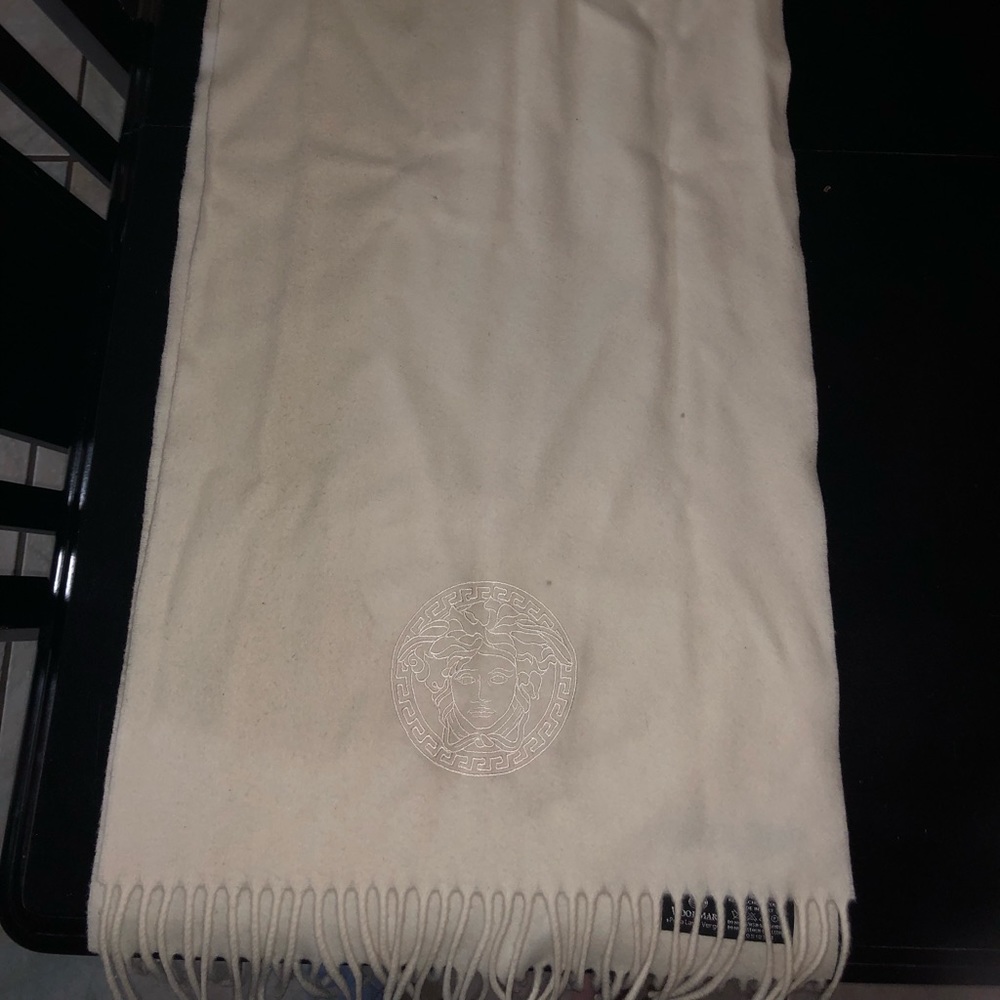 White wool Versace scarf